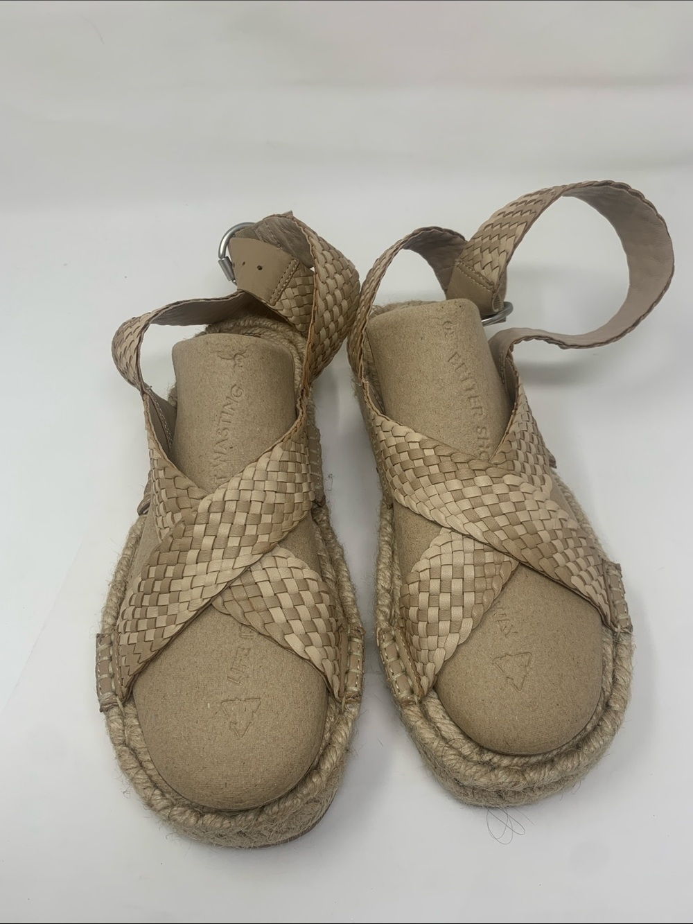 Sam Edelman Woven Beige Kids Sandals - Neutral Comfort 7 1/2